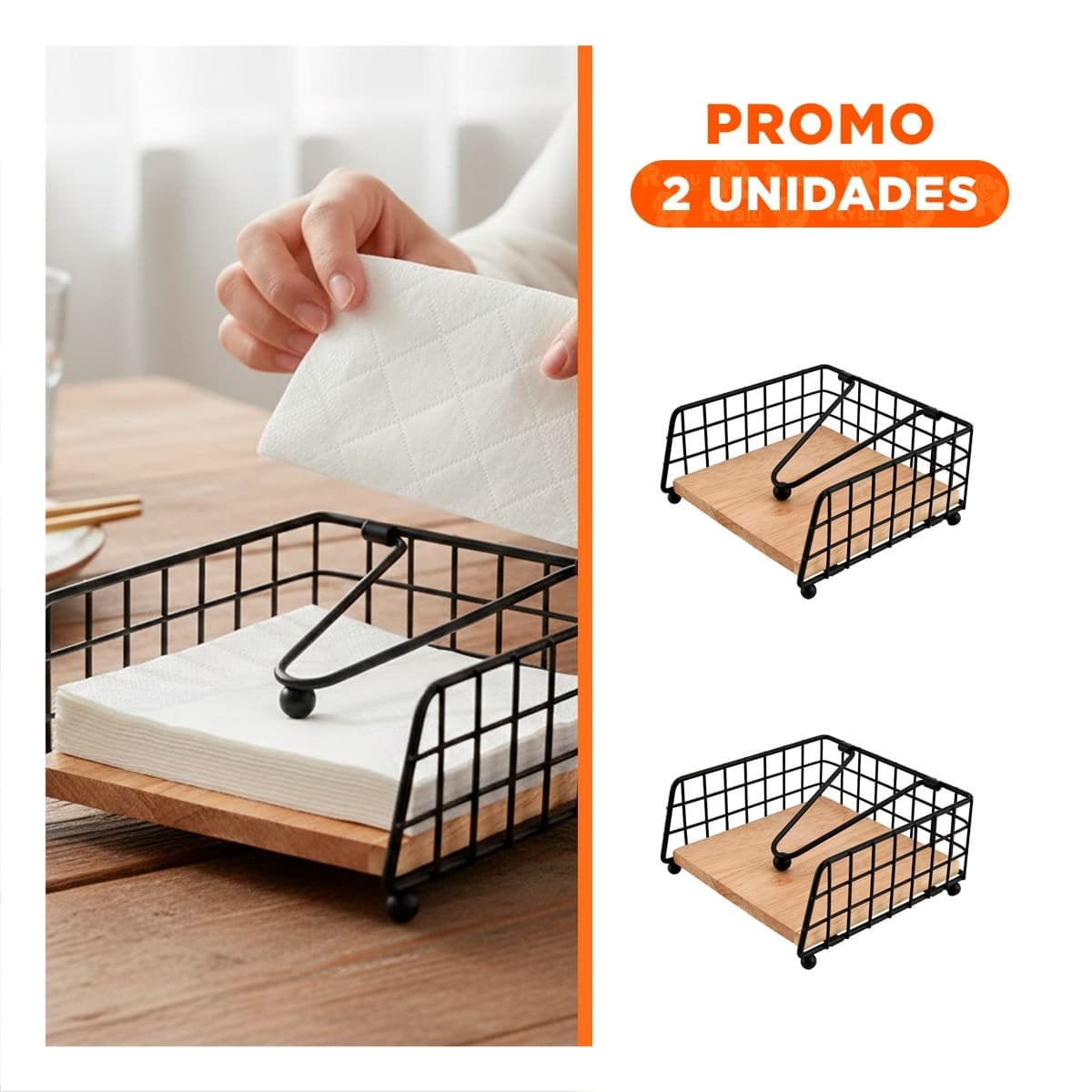PACK2 DISPENSADOR DE COLOR DORADO BORDE CUADRADO CON BASE MADERA INTEGRADA YREGALO STICKER - 1