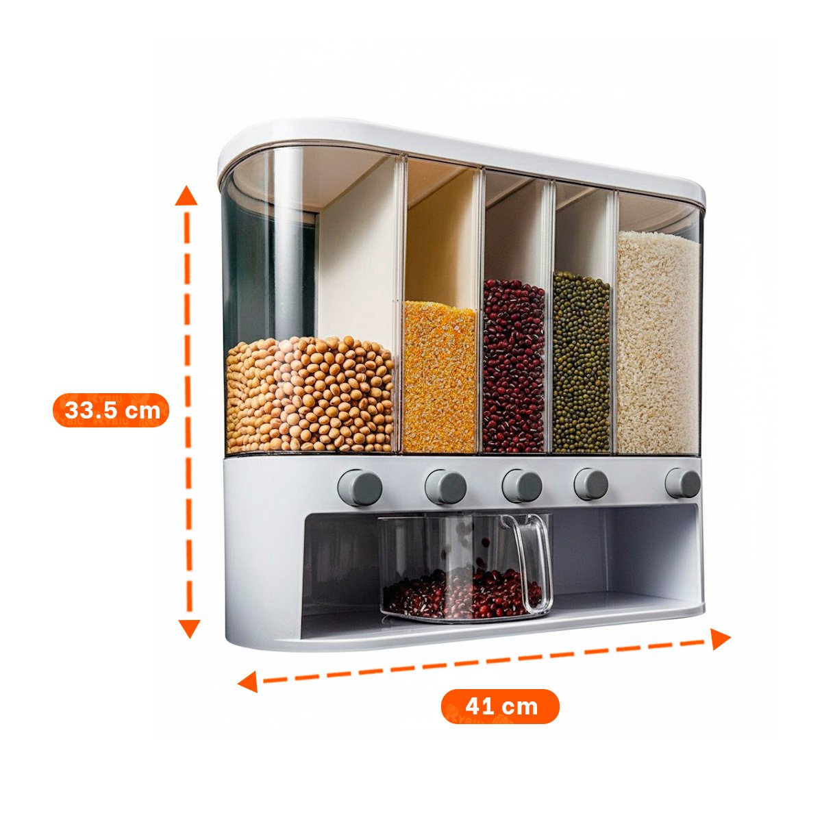 PACK4 ORGANIZADOR OVALADO DE 10L BLANCO Y TRANSPARENTE PARA COCINA YREGALO STICKER - 4