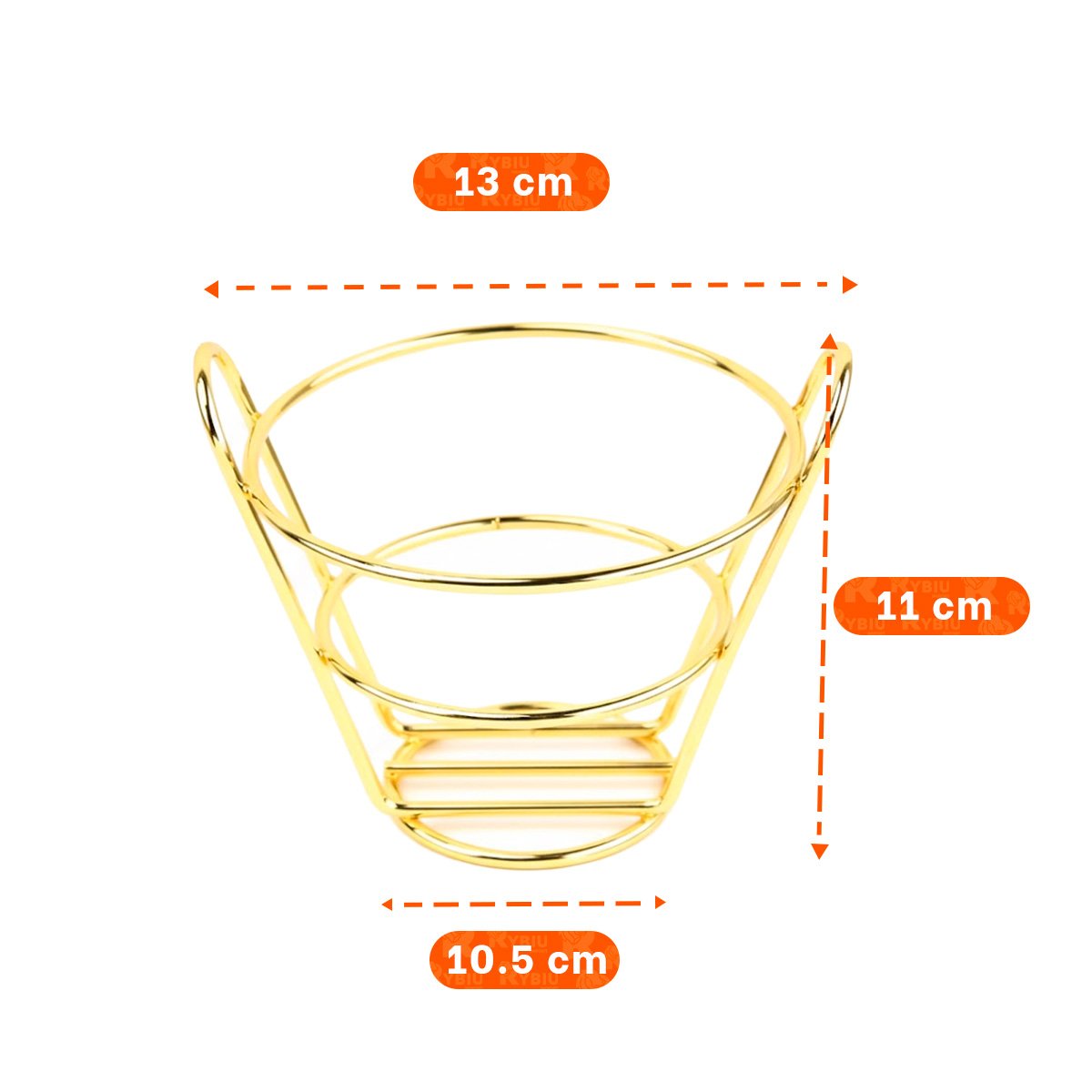 PACK6 REJILLA PARA FREIR EN FORMA DE CONO EN COLOR DORADO RESISTENTE YPAPEL REGALO - 4
