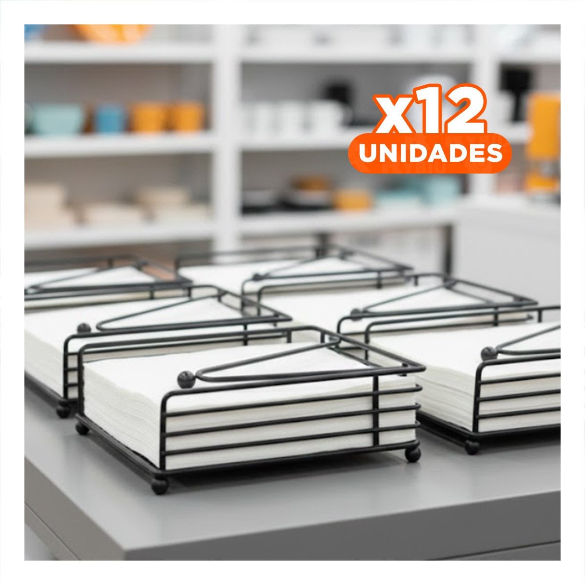 PACK12 ORGANIZADOR COMPACTO DE COLOR NEGRO DE HIERRO CON BRAZO CENTRAL YPAPEL REGALO - 1