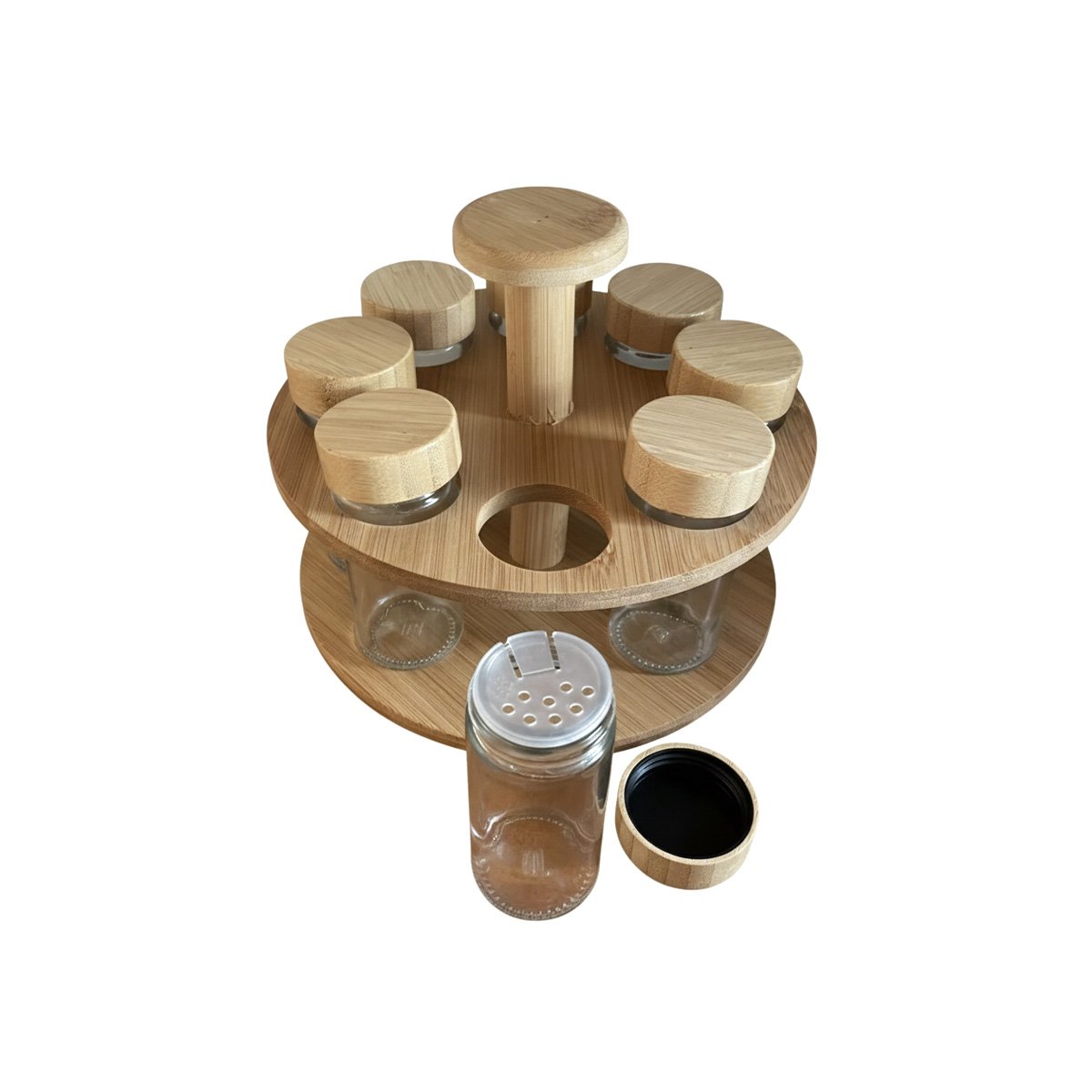 PACK2 SOPORTE CON 8 FRASCOS QUE PERMITE ORGANIZAR COCINA Y MESA YREGALO STICKER - 2