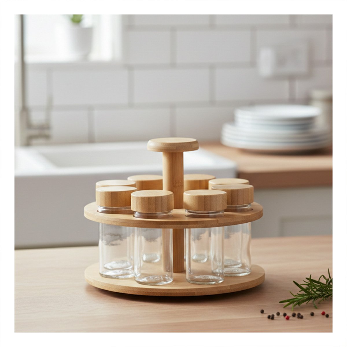 PACK2 SOPORTE GIRATORIO CON 8 FRASCOS PARA ACCESO INMEDIATO A ESPECIAS - 3