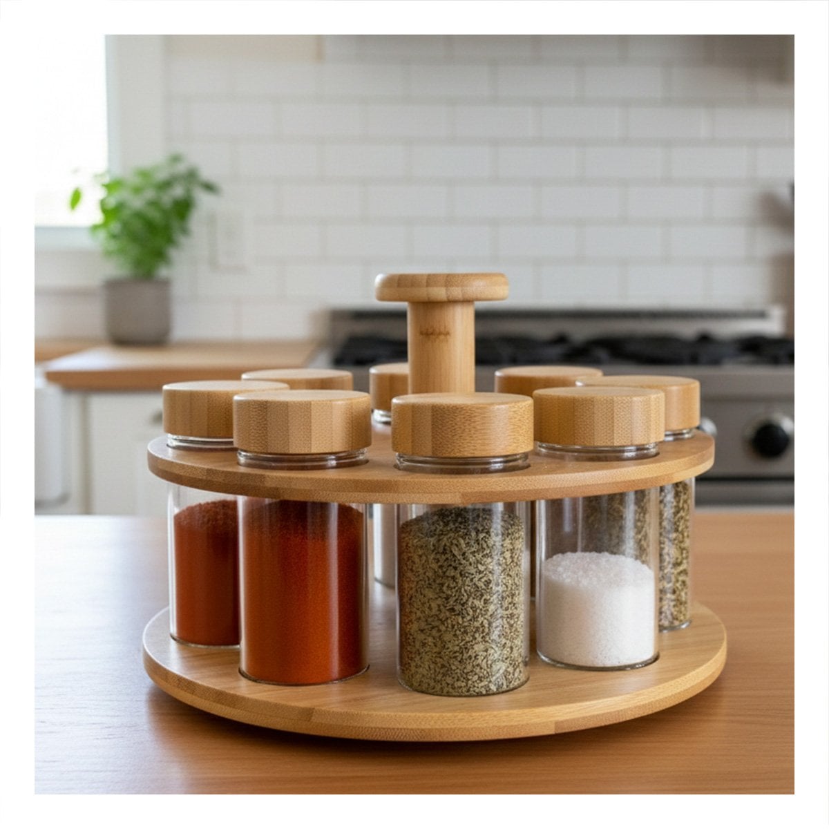 CONDIMENTERO CON 8 FRASCOS PARA ORGANIZAR LA COCINA Y MESA YREGALO STICKER - 5