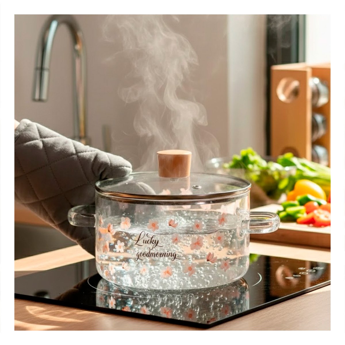 PACK6 HERVIDOR MULTIUSO CON DISEÑO FUNCIONAL Y PRACTICO 1,8L TRANSPARENTE Y+REGALO STICKER - 5