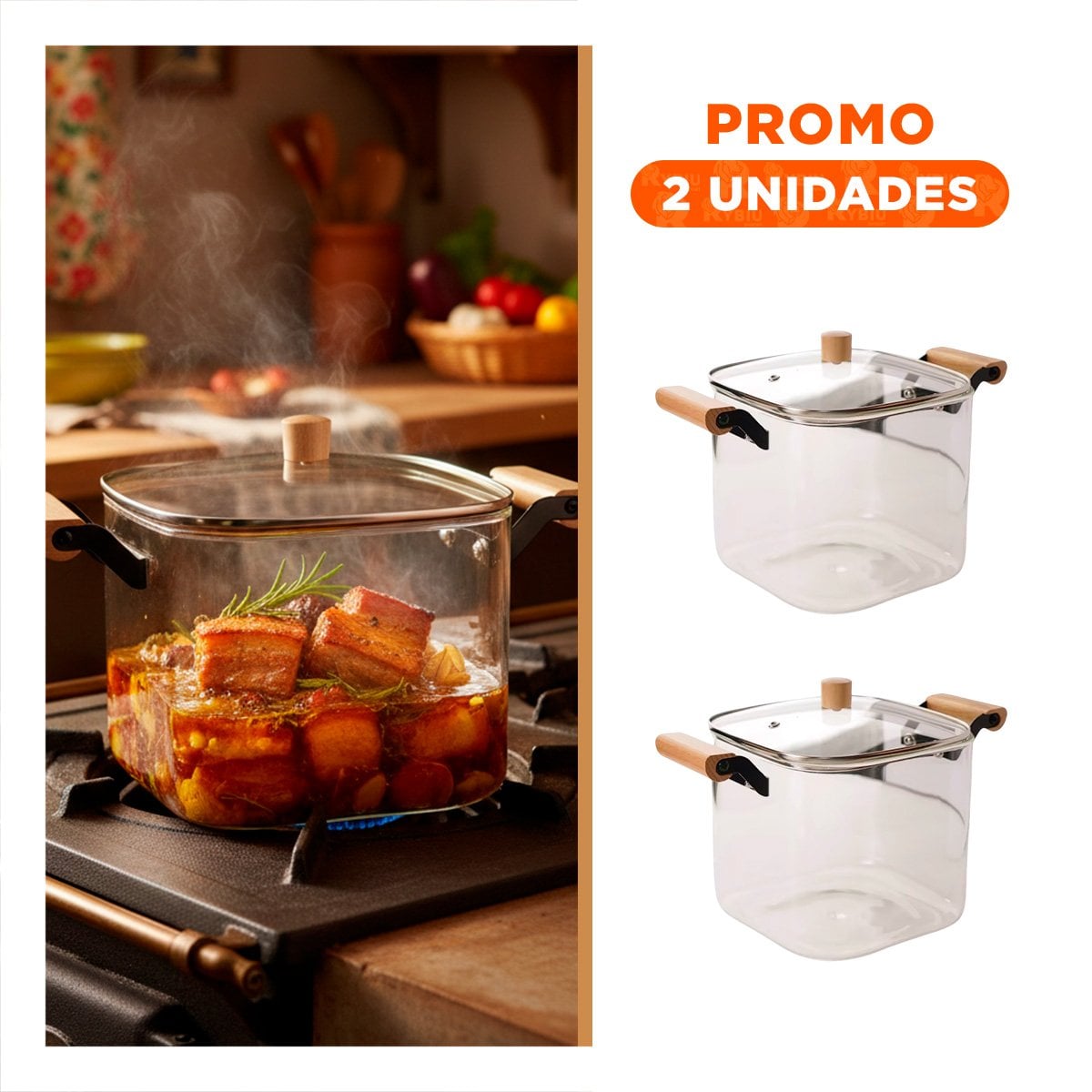 PACK2 HERVIDOR RESISTENTE AL CALOR PARA USO DIARIO 5500ML TRANSPARENTE YREGALO STICKER - 1