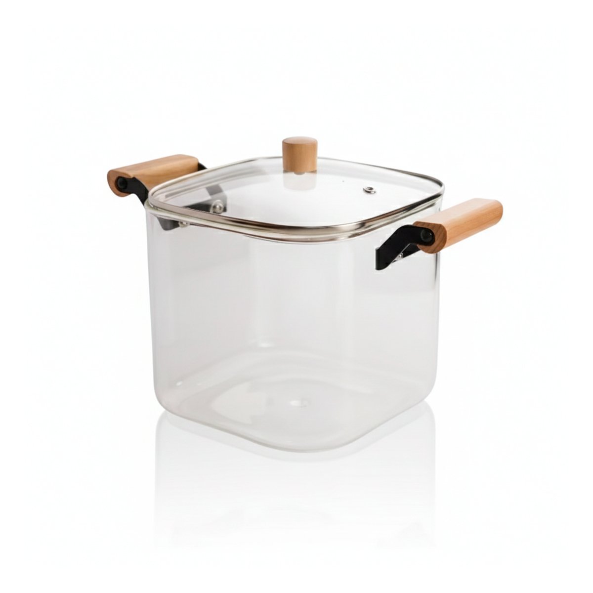 SOPERA DE COCINA MODERNA CON TAPA DE VIDRIO 5500ML Y ASA DE MADERA YLIGAS REGALO - 5