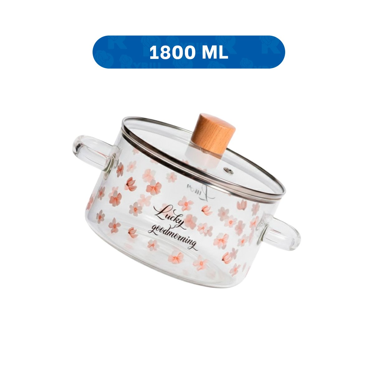 PACK2 CONTENEDOR DE VIDRIO 1,8L CON TAPA AJUSTADA Y ASA TRANSPARENTE - 4