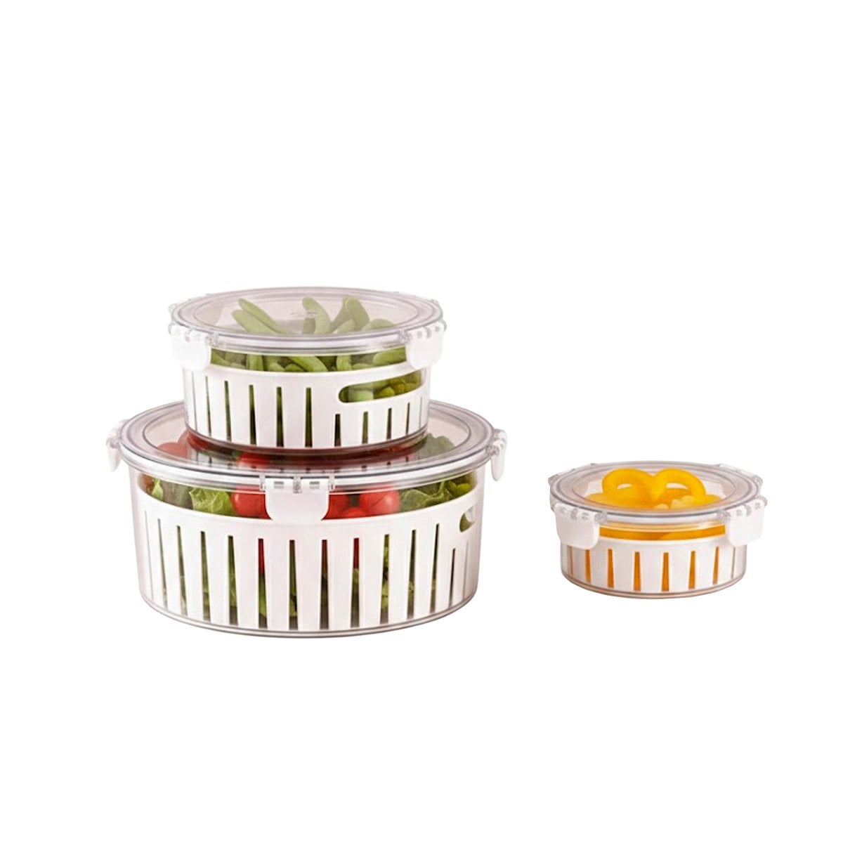 RECIPIENTE COMPACTO CON DISEÑO APILABLE PARA ALIMENTOS TRANSPARENTE YREGALO STICKER - 1