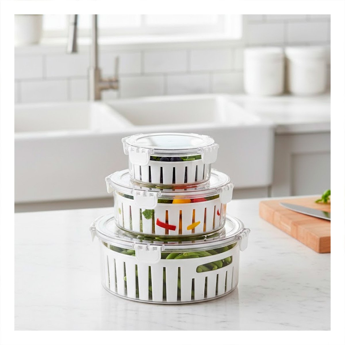 PACK4 TAZON FUNCIONAL PARA ESCURRIR PREPARACIONES CASERAS TRANSPARENTE - 2