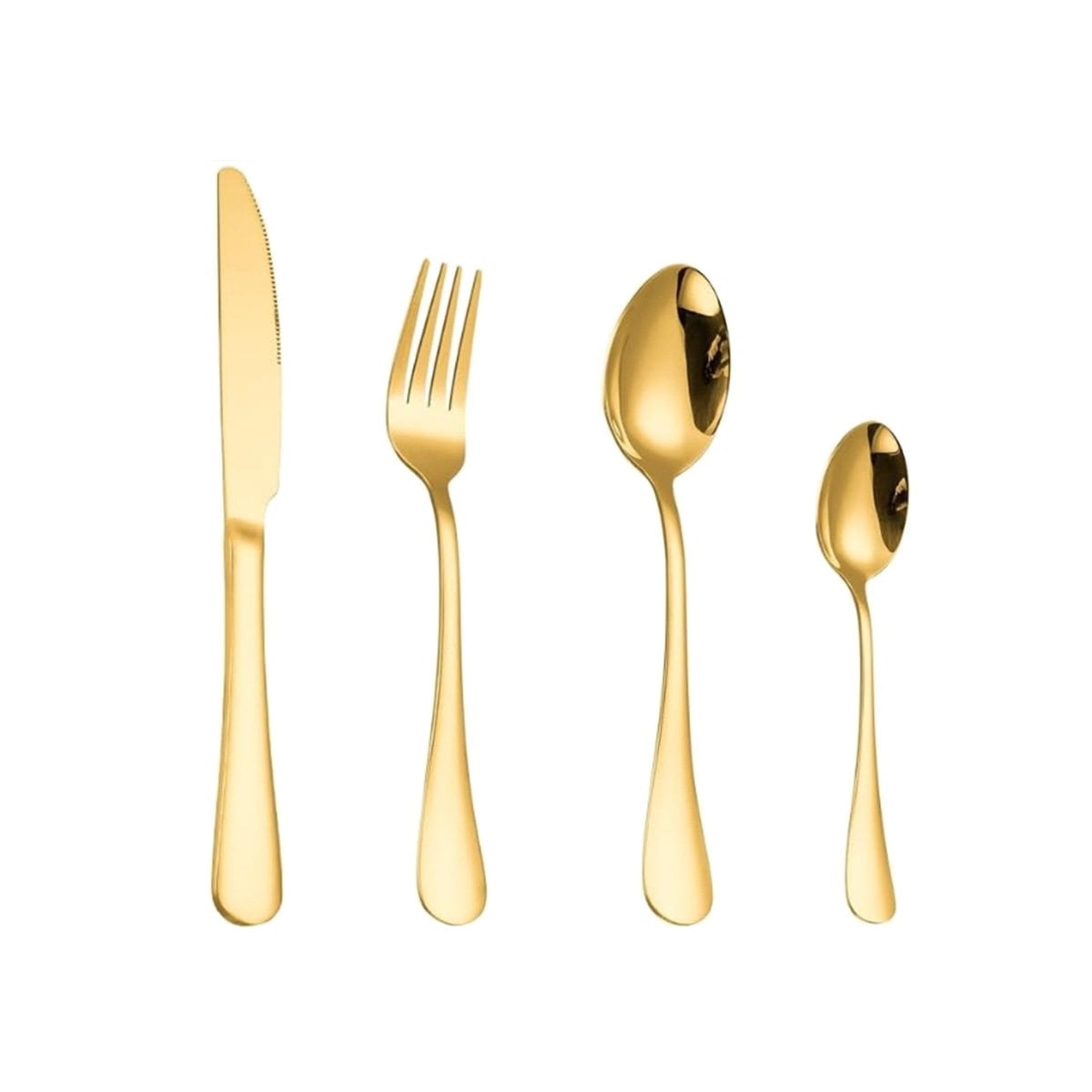 JUEGO COMPLETO 16 CUBIERTOS PARA 4 PERSONAS CON ESTUCHE DORADO YREGALO STICKER - 1