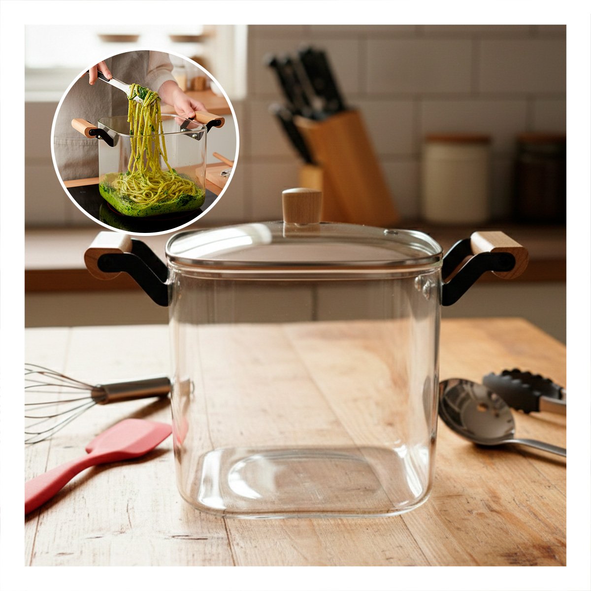 SOPERA TRANSPARENTE RESISTENTE AL CALOR CON DETALLE EN MADERA 5500ML YPAPEL REGALO - 2