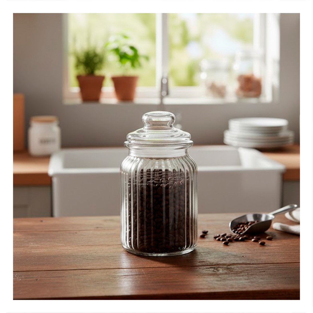 PACK4 CONTENEDOR DE MESA 1020ML TRANSPARENTE A RAYAS PARA LIMONADAS DE LUJO - 3