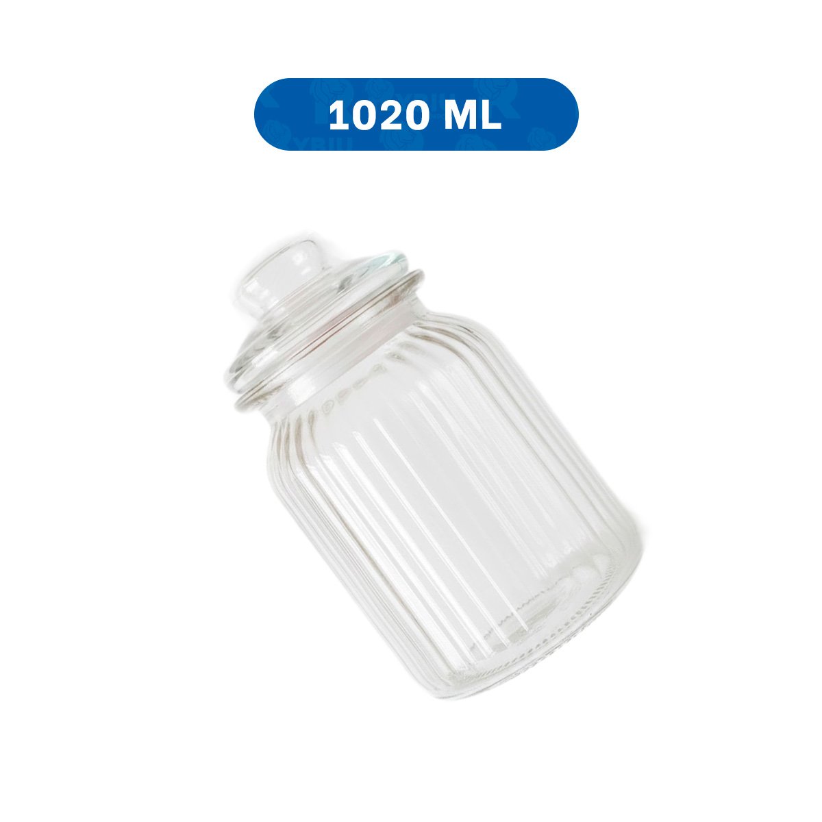 PACK12 FRASCO DE VIDRIO 1020ML TRANSPARENTE A RAYAS PARA UN ESTANTE DE LUJO YPAPEL REGALO - 4