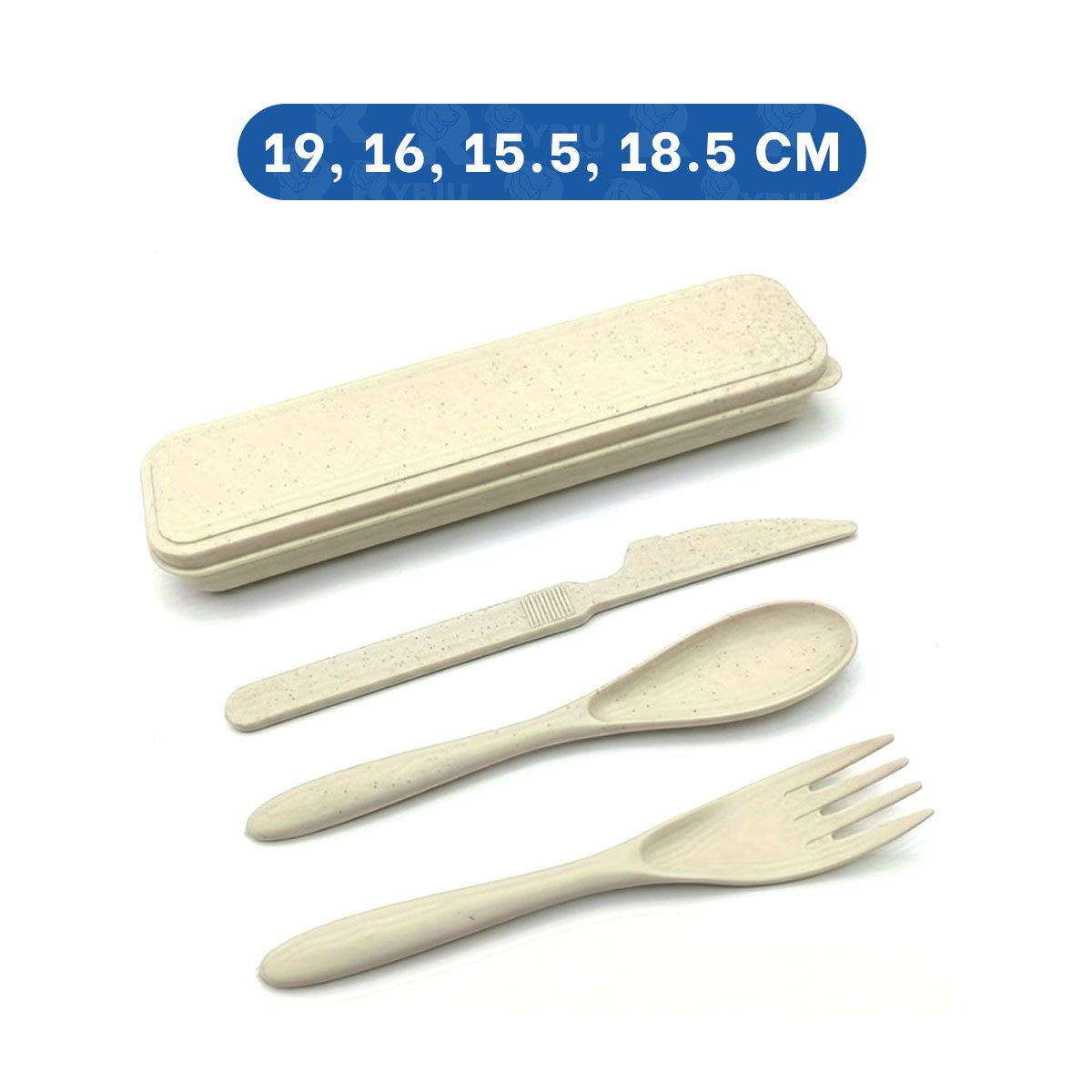 PACK12 CUBIERTOS PORTATILES REUTILIZABLES CON ESTUCHE COMPACTO BEIGE YPAPEL REGALO - 4