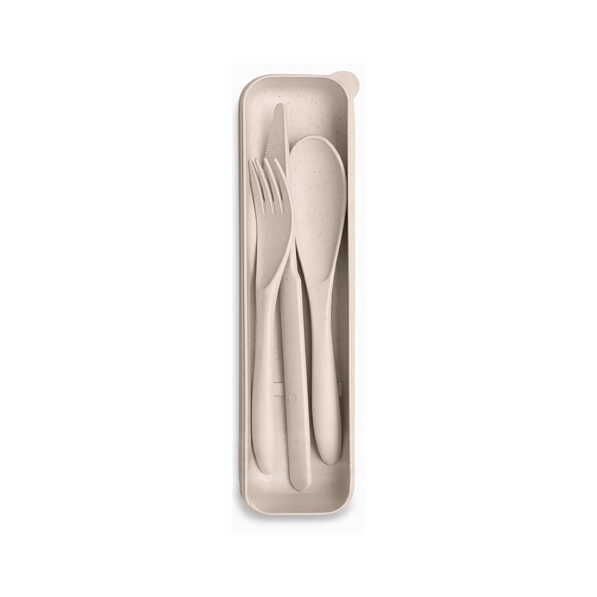 PACK6 KIT CUBIERTOS PORTATILES CON ESTUCHE RESISTENTE BEIGE YREGALO STICKER - 2