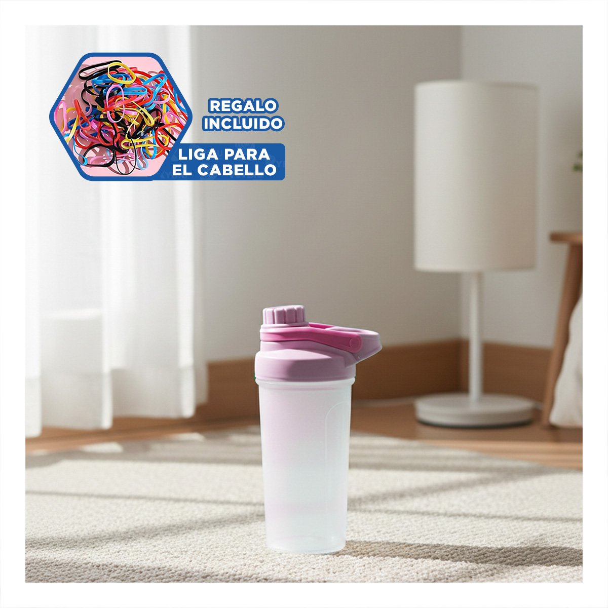 ENVASE TOMATODO SHAKER 500ML ROSADO PARA LICUADOS Y BEBIDAS SALUDABLES YLIGAS REGALO - 2