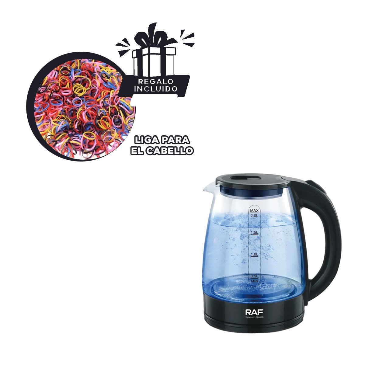 OLLA ELÉCTRICA PARA HERVIR AGUA RÁPIDAMENTE 2L NEGRO YLIGAS REGALO - 2