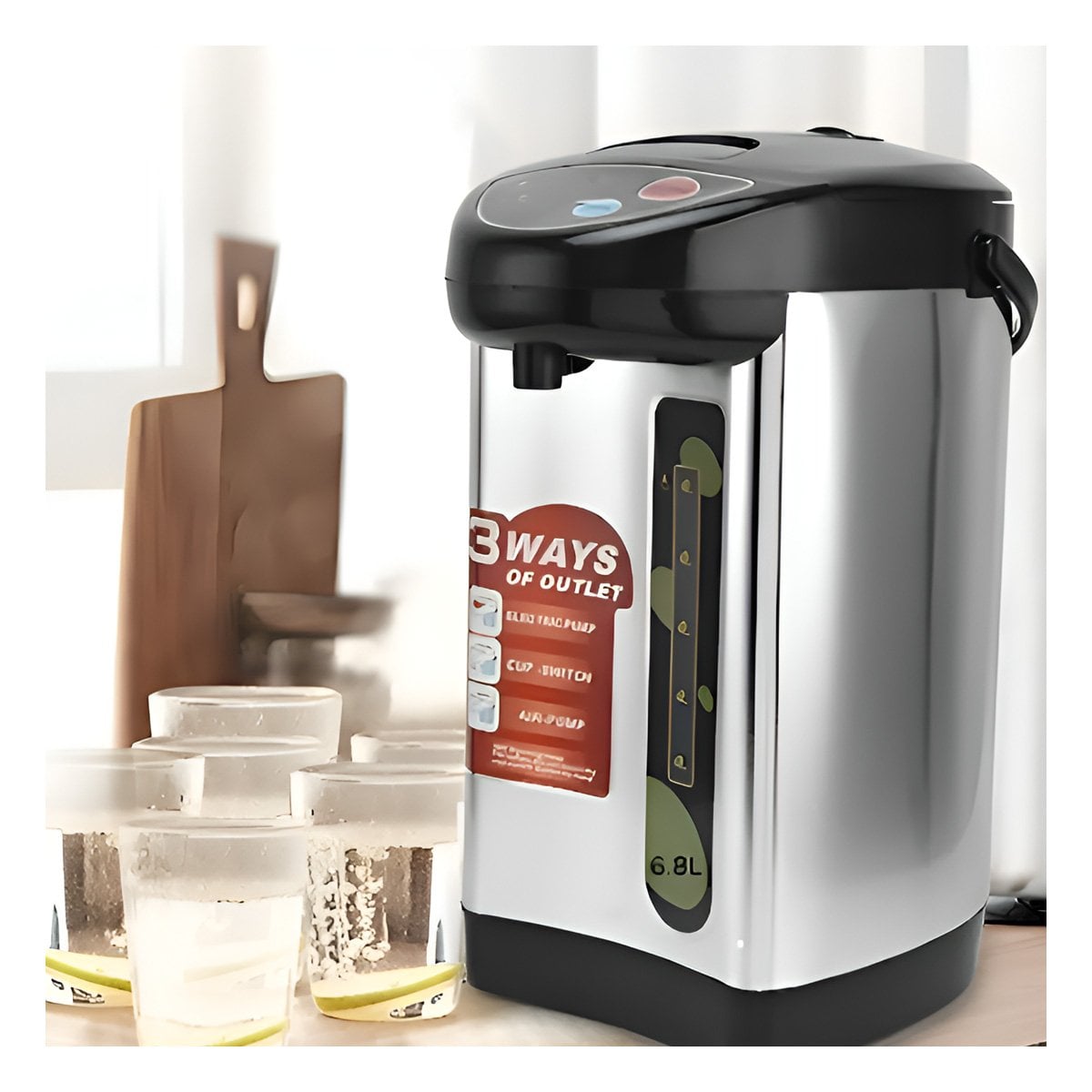 JARRA ELÉCTRICA COLOR PLATEADO CON GRAN CAPACIDAD 6.8L YREGALO STICKER - 2