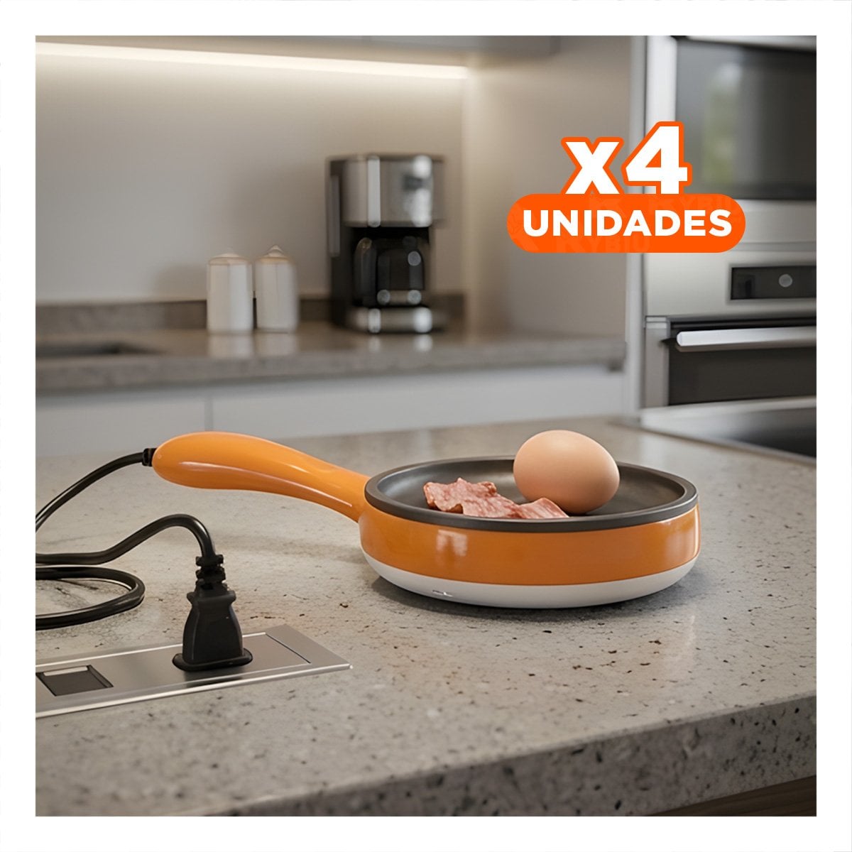 PACK4 SARTÉN MULTIFUNCIONAL NARANJA PARA TODO TIPO DE RECETAS YREGALO STICKER - 1