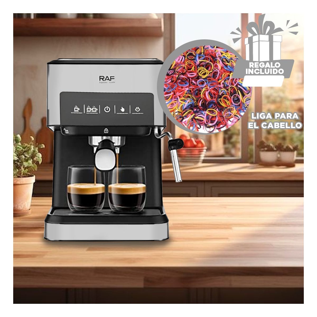 CAFETERA DIGITAL 1.6L PARA LA COCINA COLOR PLATEADO YLIGAS REGALO - 2