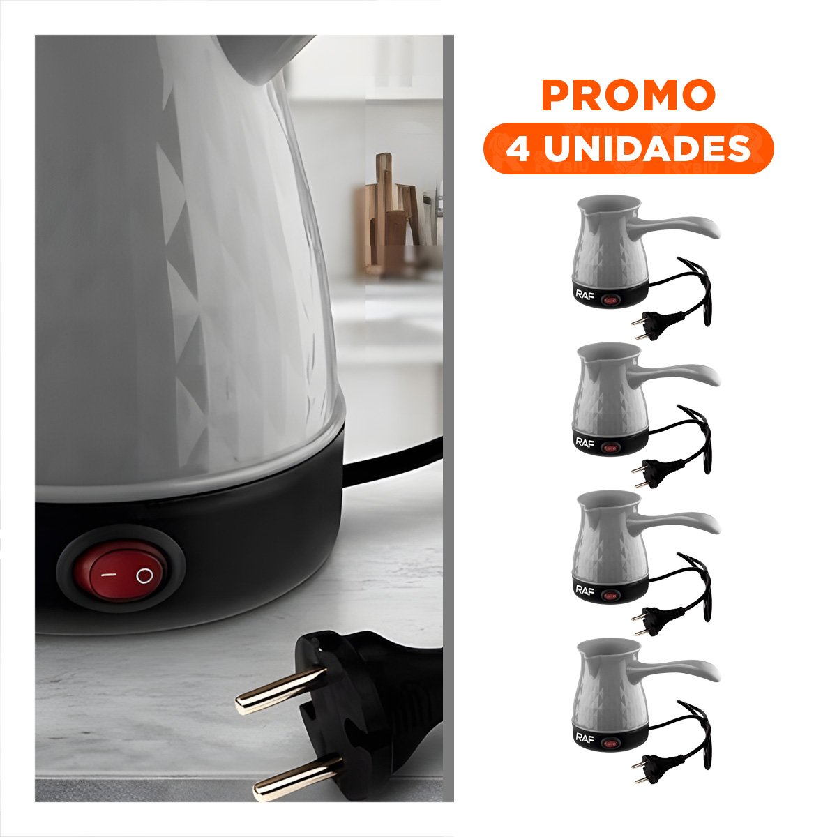 PACK4 DISPOSITIVO DE PLASTICO PLOMO 500ML TURCO Y ACERO INOXIDABLE POTENTE PRO - 1