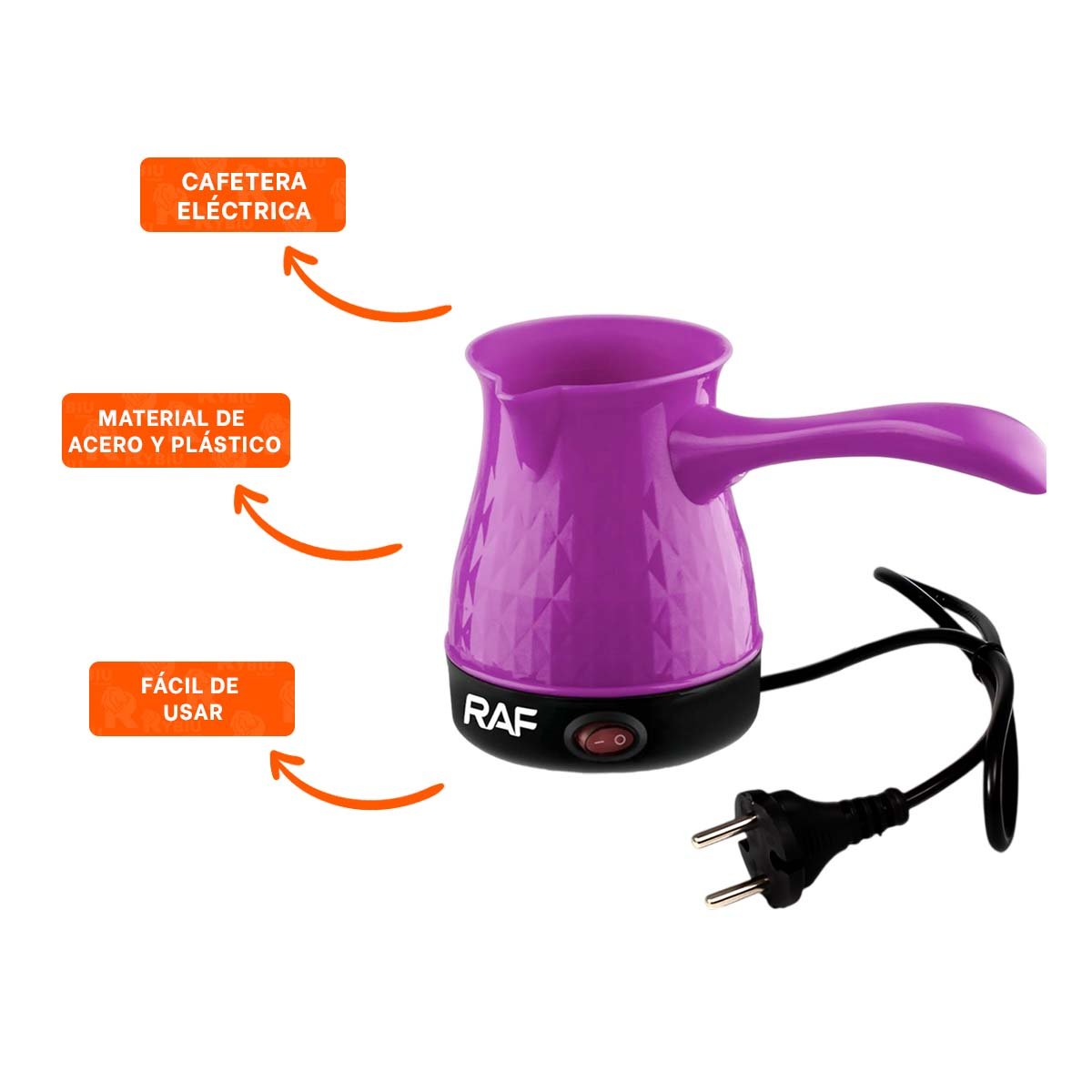 MAQUINITA TURCA DE 500ML MORADO ACERO INOXIDABLE Y PLASTICO DURADERO YPAPEL REGALO - 5
