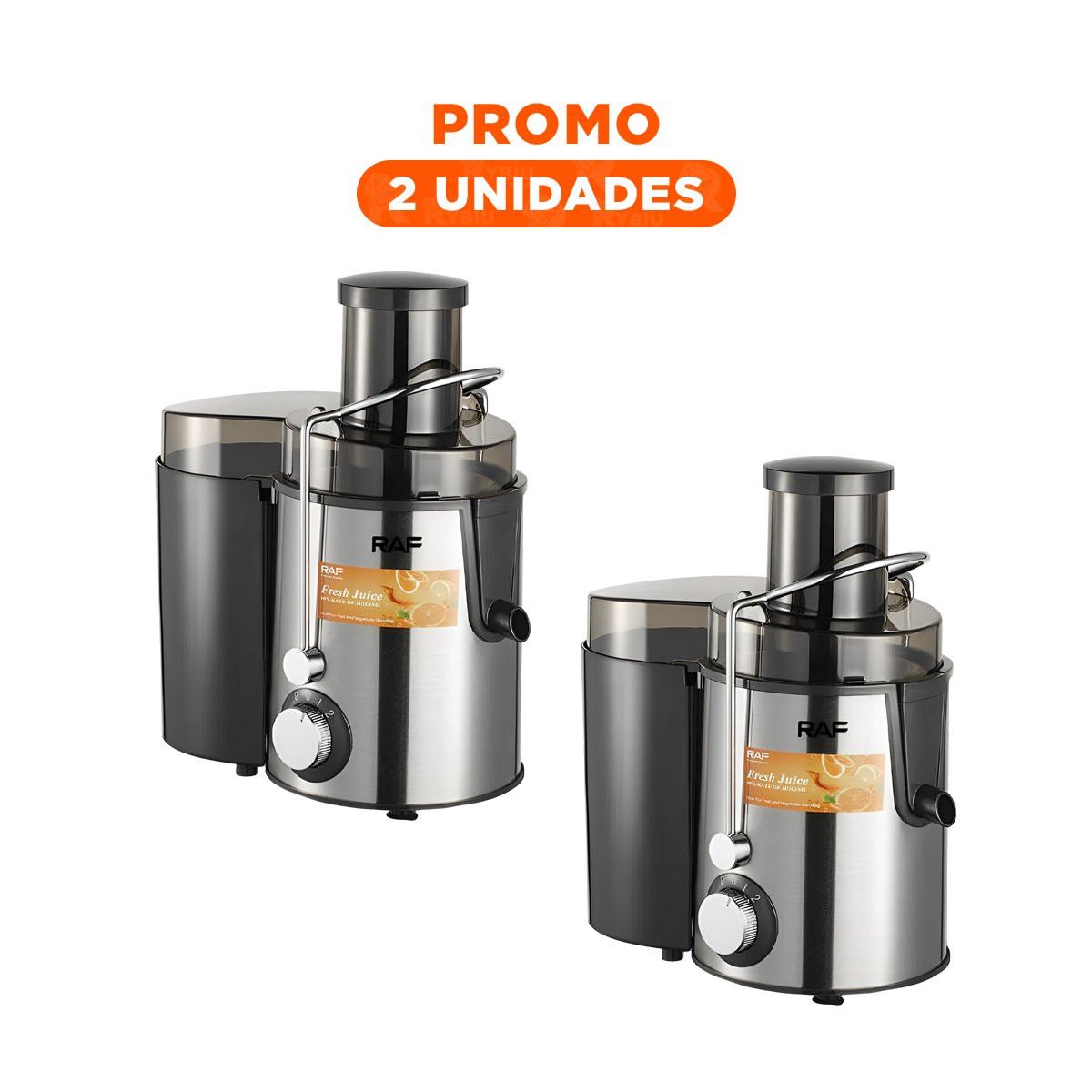 PACK2 EXTRACTOR DE JUGOS ELÉCTRICO COLOR NEGRO CON DISEÑO COMPACTO 1.5L YREGALO STICKER - 1