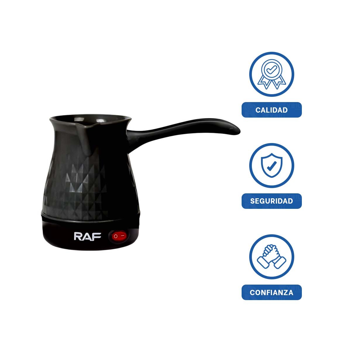 DISPOSITIVO NEGRO DE ACERO INOXIDABLE 500ML TURCO CON PLASTICO DE CALIDAD YSTICKY - 5