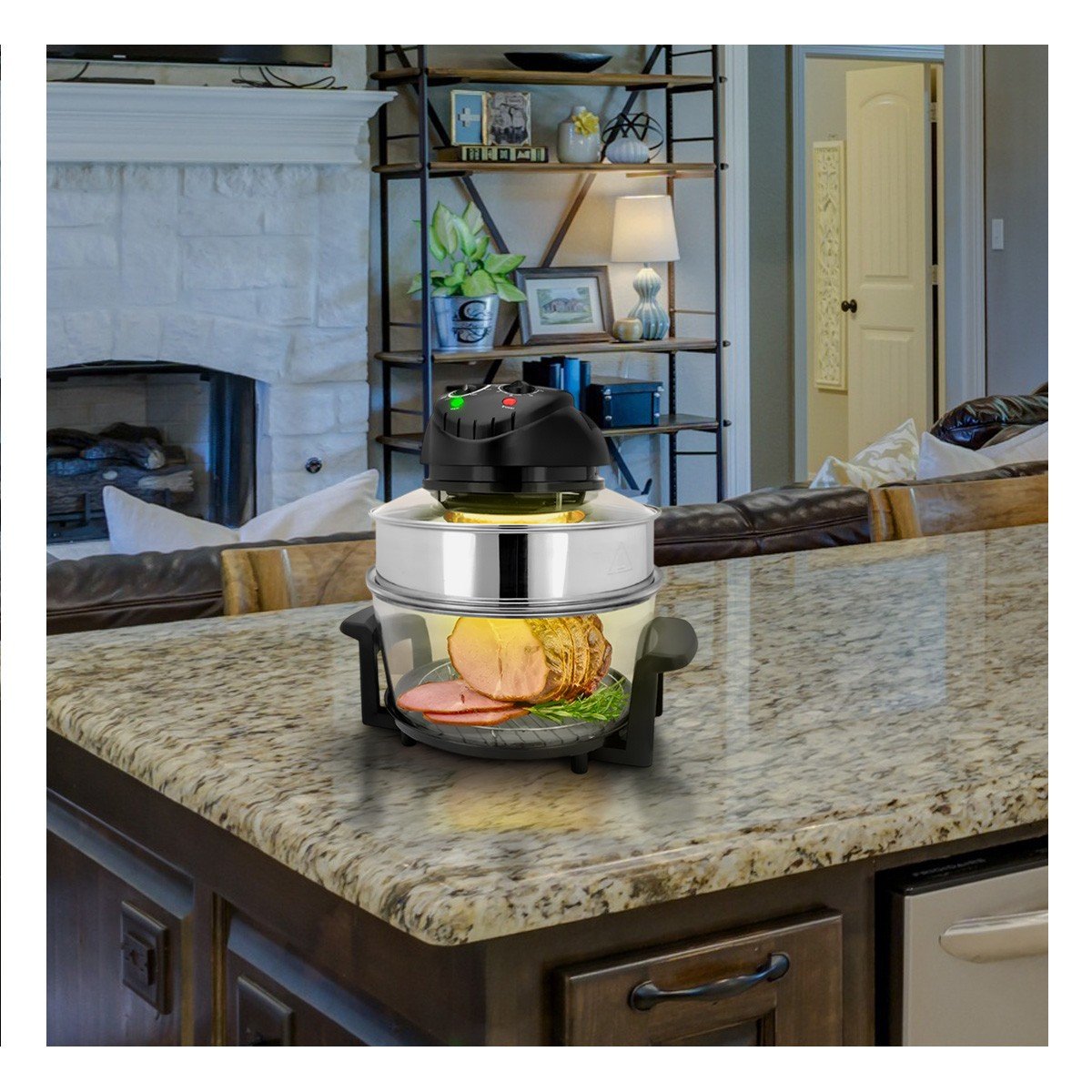 FREIDORA MULTIFUNCION 8 EN 1 PARA COCINA 12 LITROS COLOR NEGRO Y TRANSPARENTE - 5