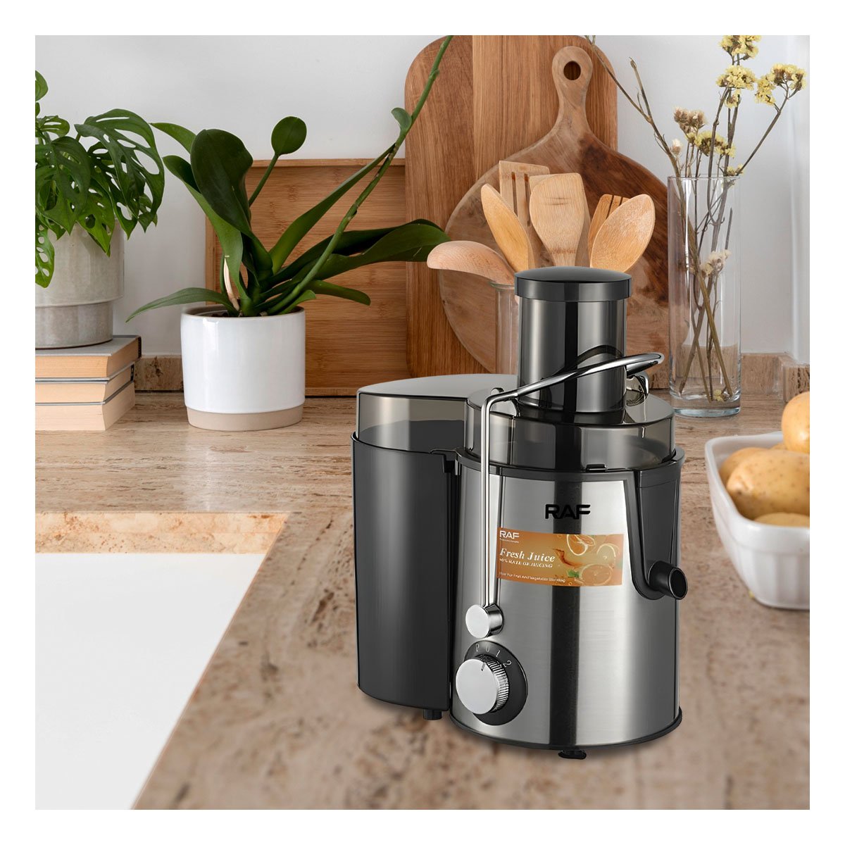EXTRACTOR DE JUGO NEGRO ELÉCTRICO PARA JUGOS FRESCOS 1.5L YSTICKY - 1