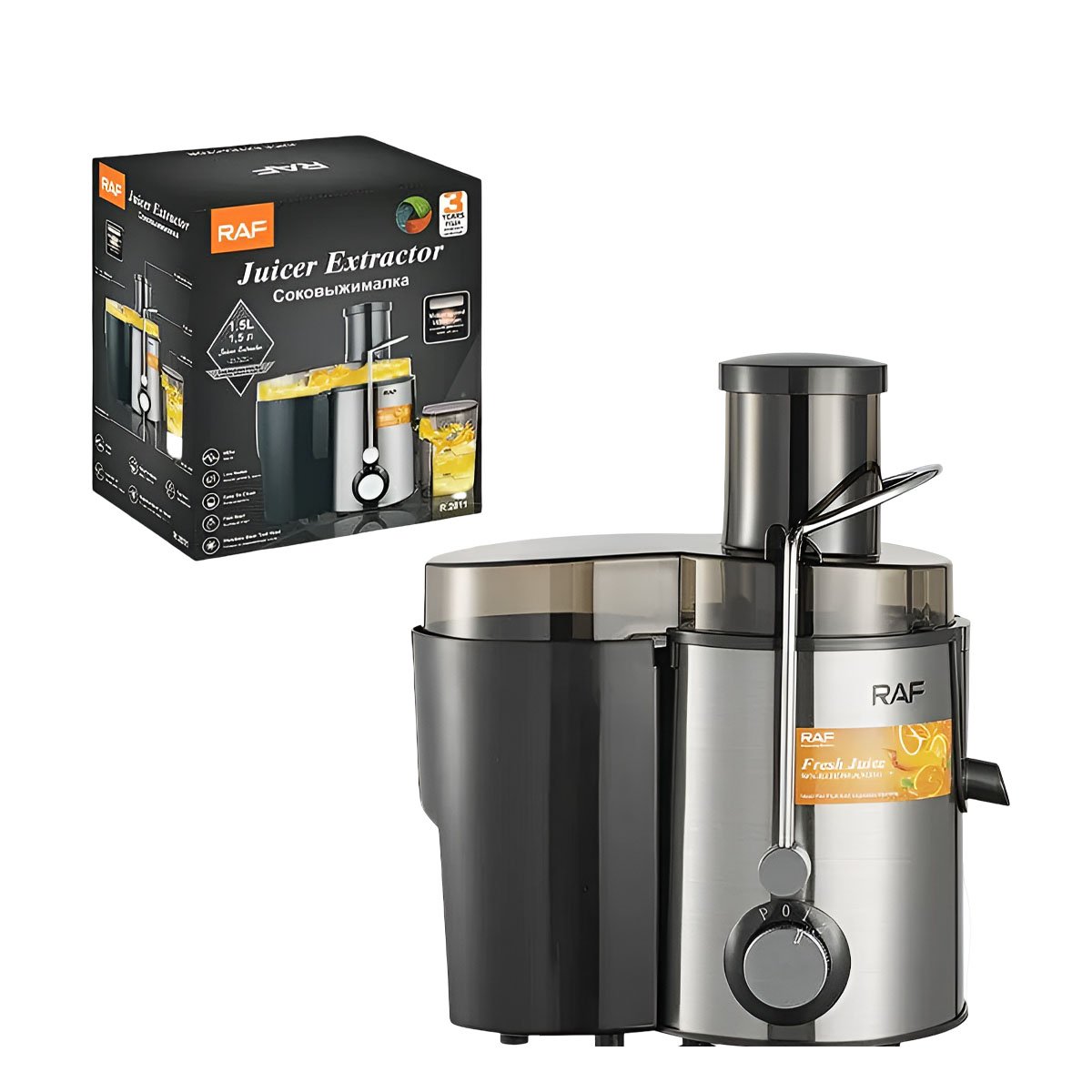 MÁQUINA DE JUGO ELÉCTRICA COLOR NEGRO PARA PREPARAR JUGOS FRESCOS 1.5L YREGALO STICKER - 1