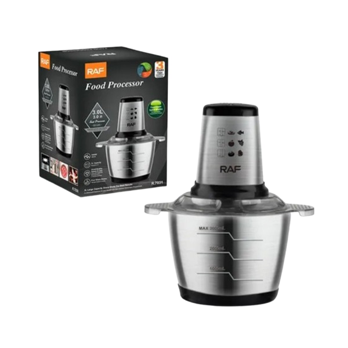PACK6 BATIDORA 3L DE ALIMENTOS CON JARRA COLOR GRIS YREGALO STICKER - 2
