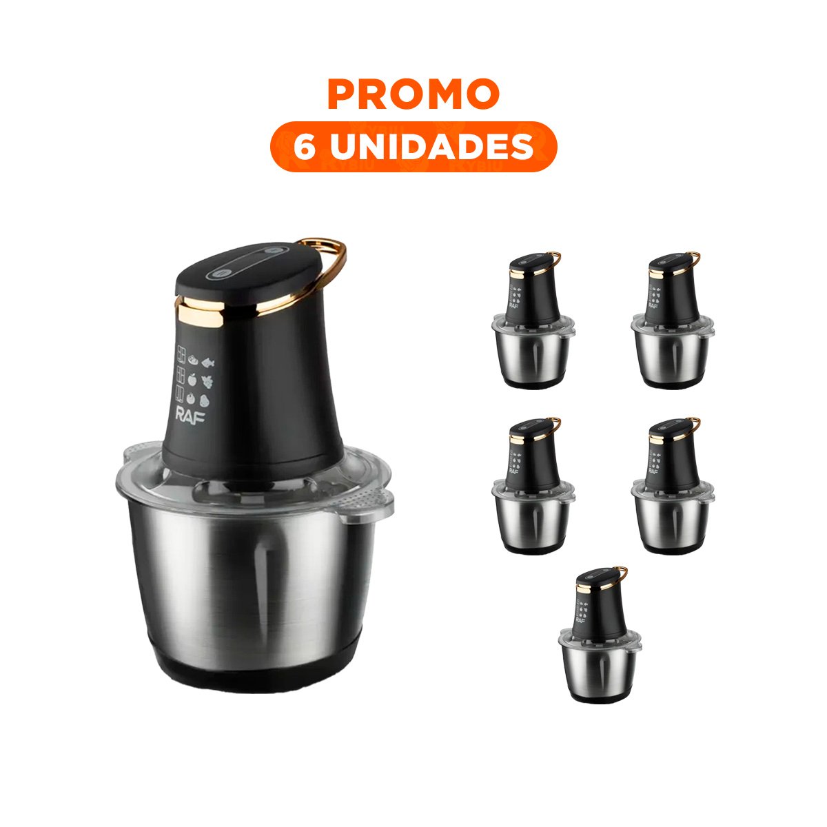 PACK6 LICUADORA 3L DE ALIMENTOS PARA JUGOS COLOR NEGRO YREGALO STICKER - 1