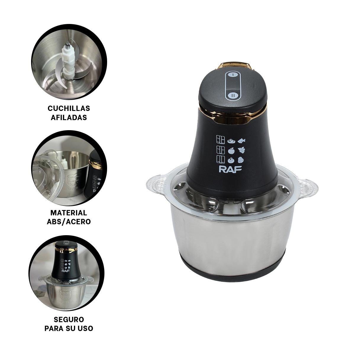 PROCESADOR 3L DE ALIMENTOS CON TAZA MEDIDORA COLOR NEGRO YSTICKY - 5