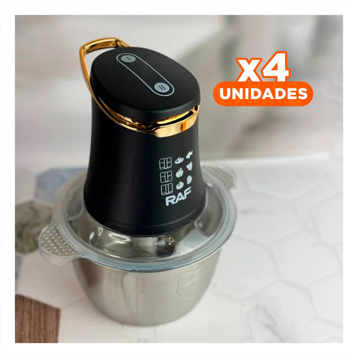 PACK4 LICUADORA DE ALIMENTOS CON ACCESORIOS COLOR NEGRO 3L YREGALO STICKER - 1