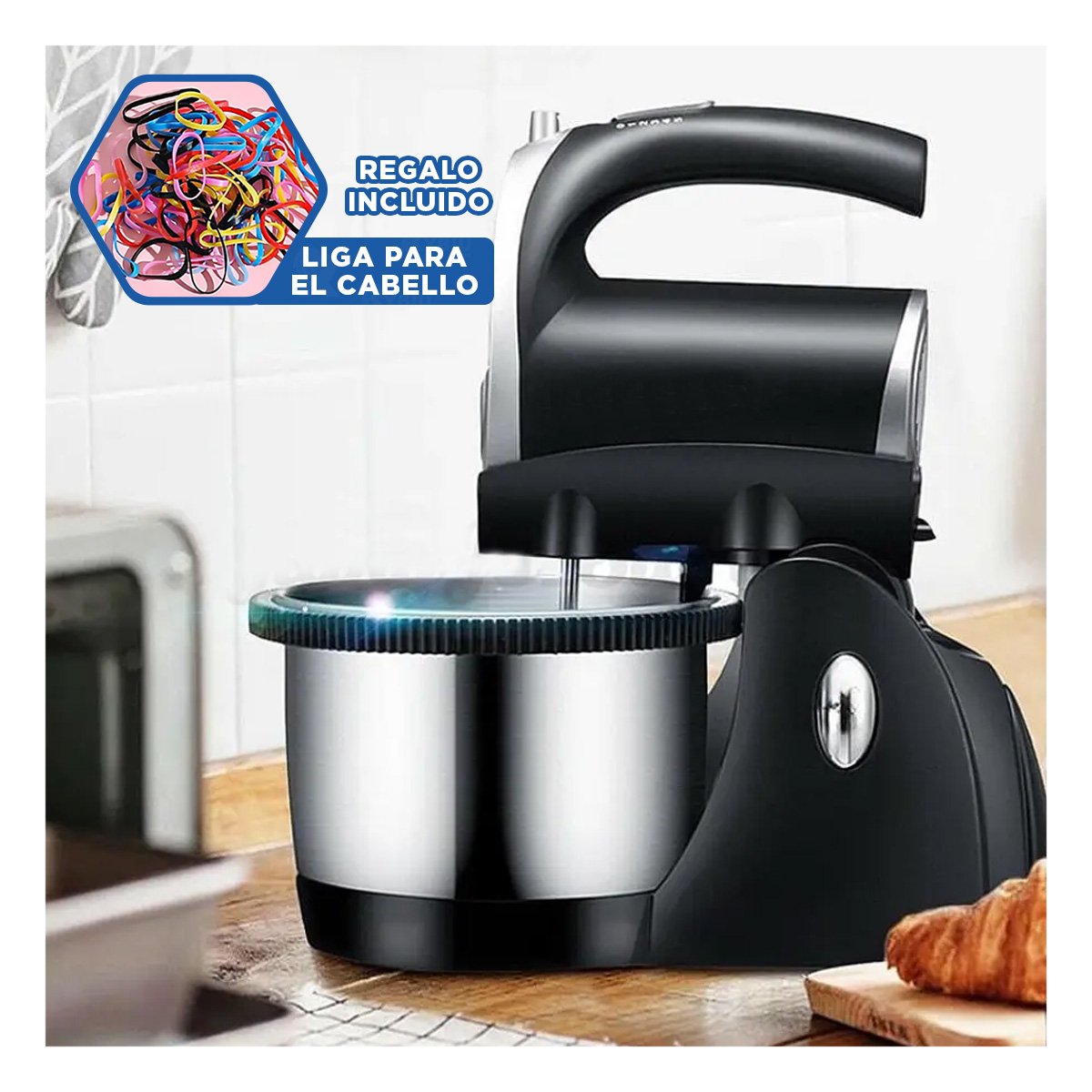 ROBOT DE COCINA ELECTRICO CON TAZON DE ACERO PLATEADO MODERNO Y DURADERO YLIGAS REGALO - 2