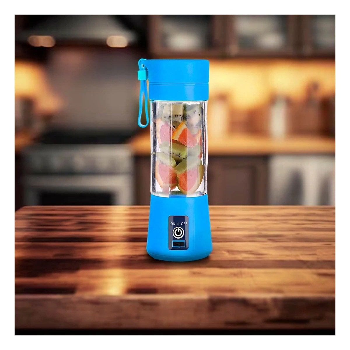 LICUADORA PORTATIL AZUL RECARGABLE PARA JUGOS Y BATIDOS EN CASA - 1