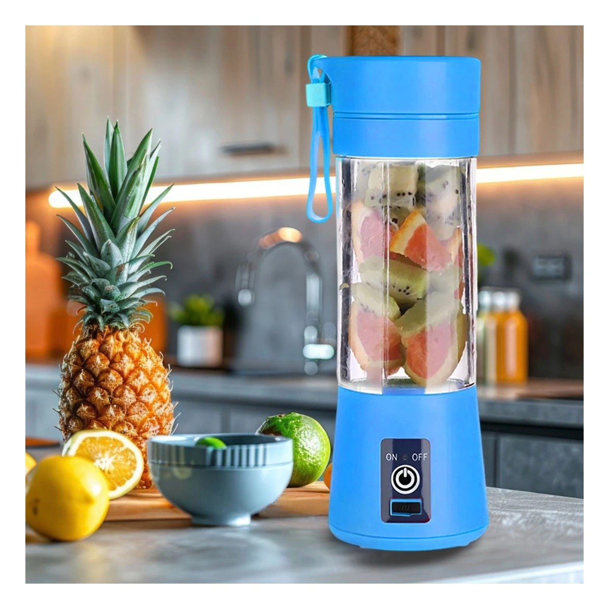 PACK6 TRITURADORA MODERNA PORTATIL AZUL PARA SMOOTHIES NATURALES YREGALO STICKER - 3