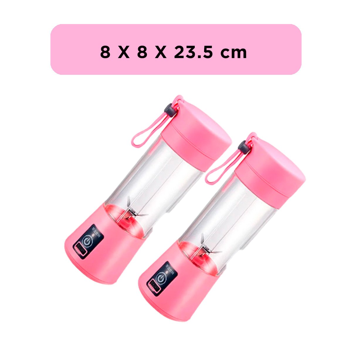 PACK2 PREPARADOR PORTATIL ROSADO RECARGABLE CON VASO PARA COCINA PRACTICA YPAPEL REGALO - 4