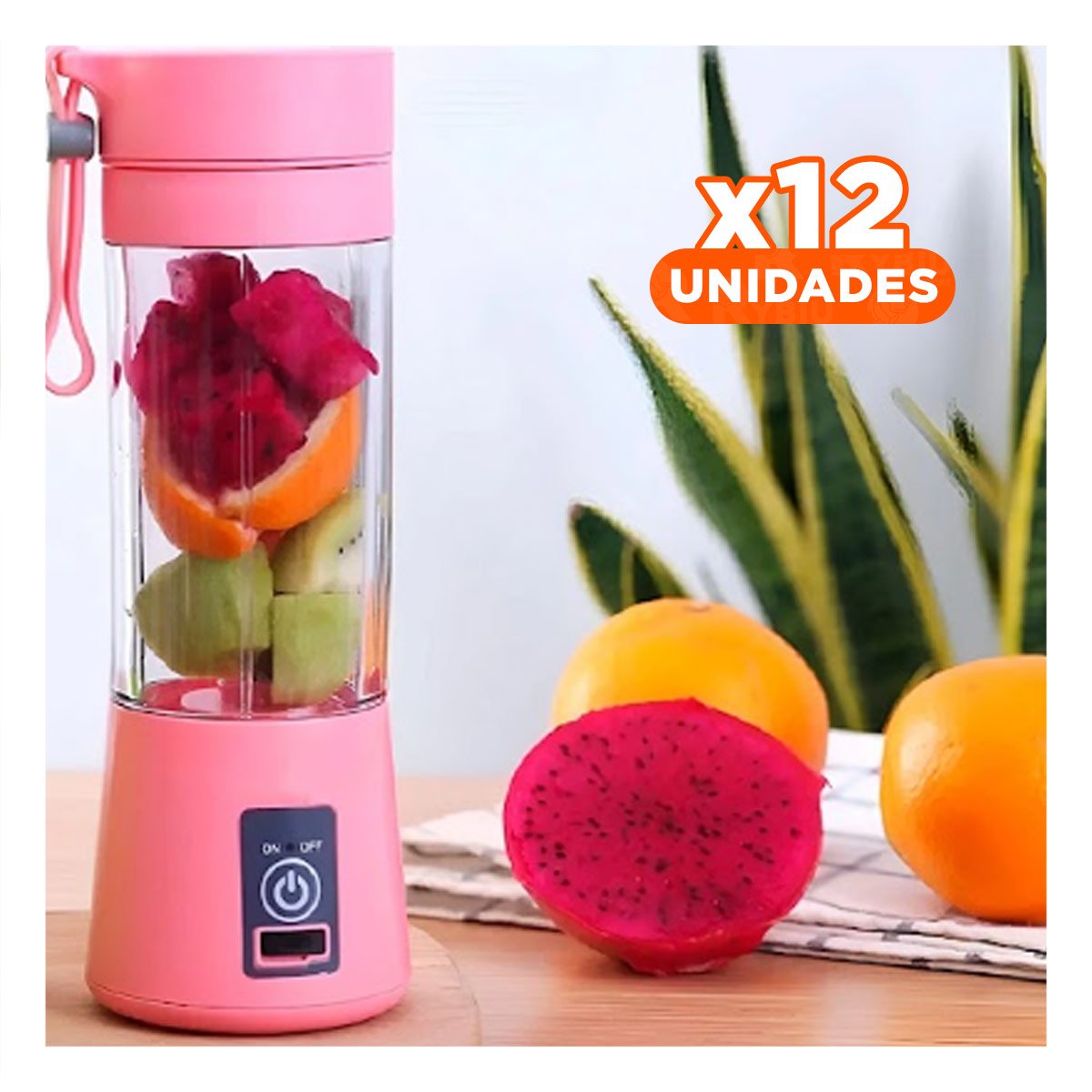 PACK12 MEZCLADOR PORTATIL ROSADO RECARGABLE PARA COCINA Y HOGAR YPAPEL REGALO - 1