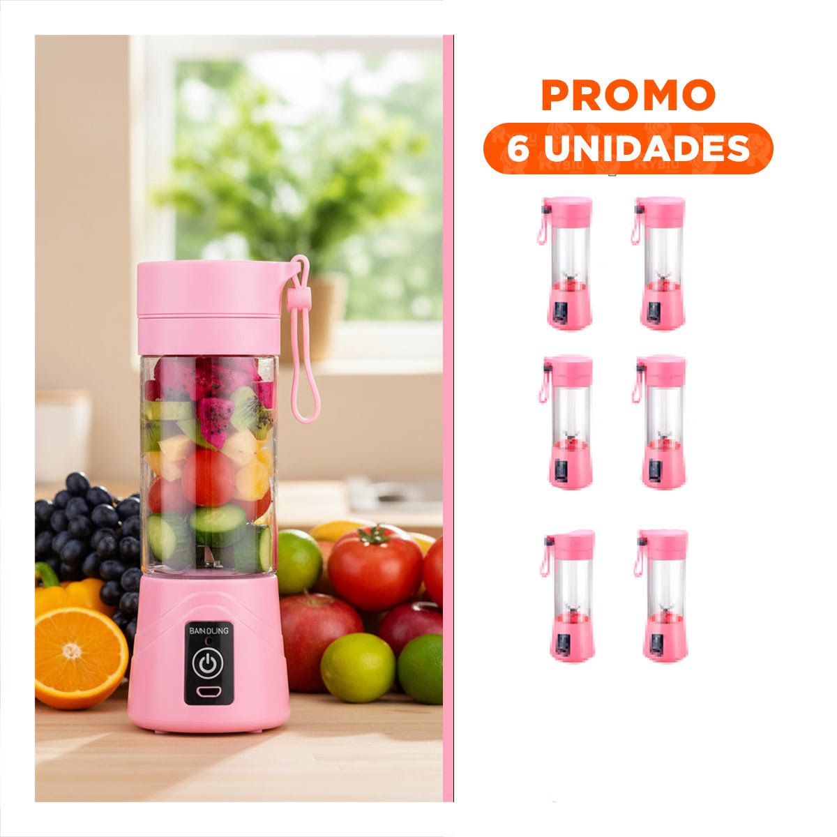 PACK6 HERRAMIENTA PORTATIL ROSADO PARA COCINA MODERNA Y PRACTICA EN CASA YREGALO STICKER - 1
