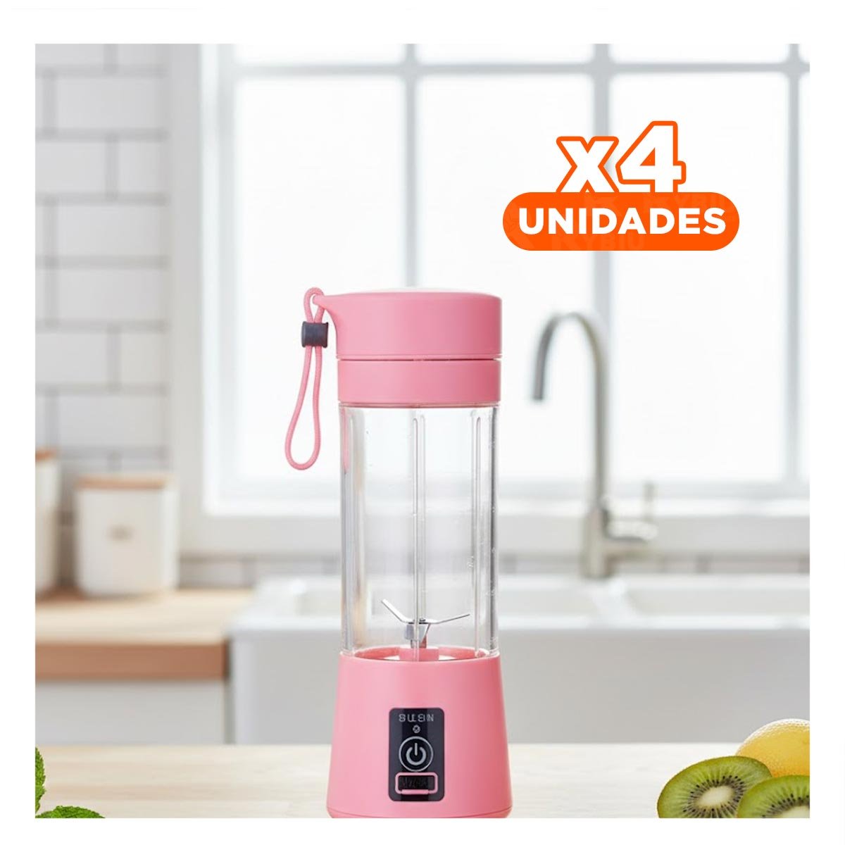 PACK4 MAQUINA PORTATIL ROSADO RECARGABLE PARA COCINA Y OFICINA MODERNA YREGALO STICKER - 1