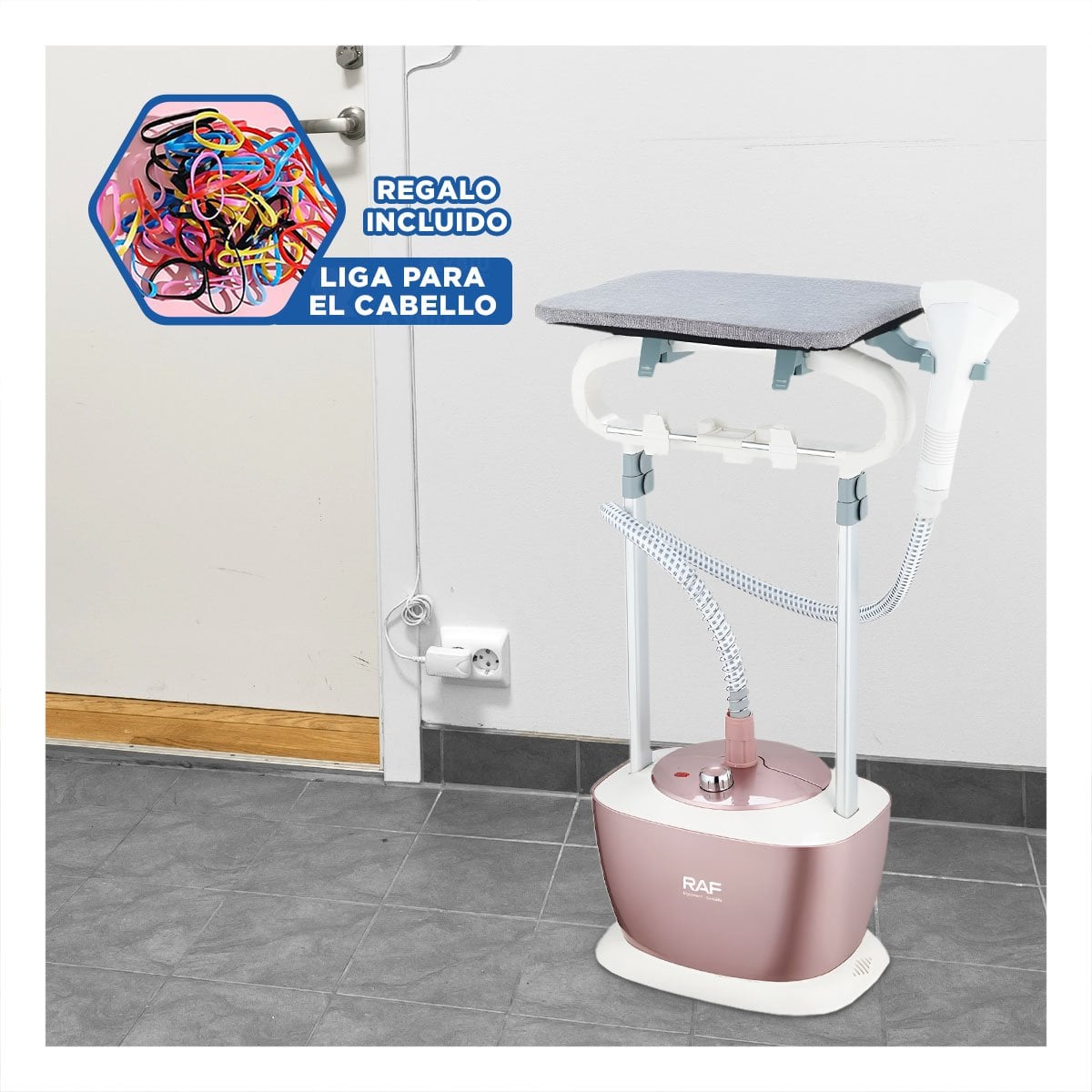 MAQUINA DE VAPOR 1.6L CON TABLA PARA ROPA ROSADO DE ALTA CALIDAD PARA CASA YLIGAS REGALO - 2