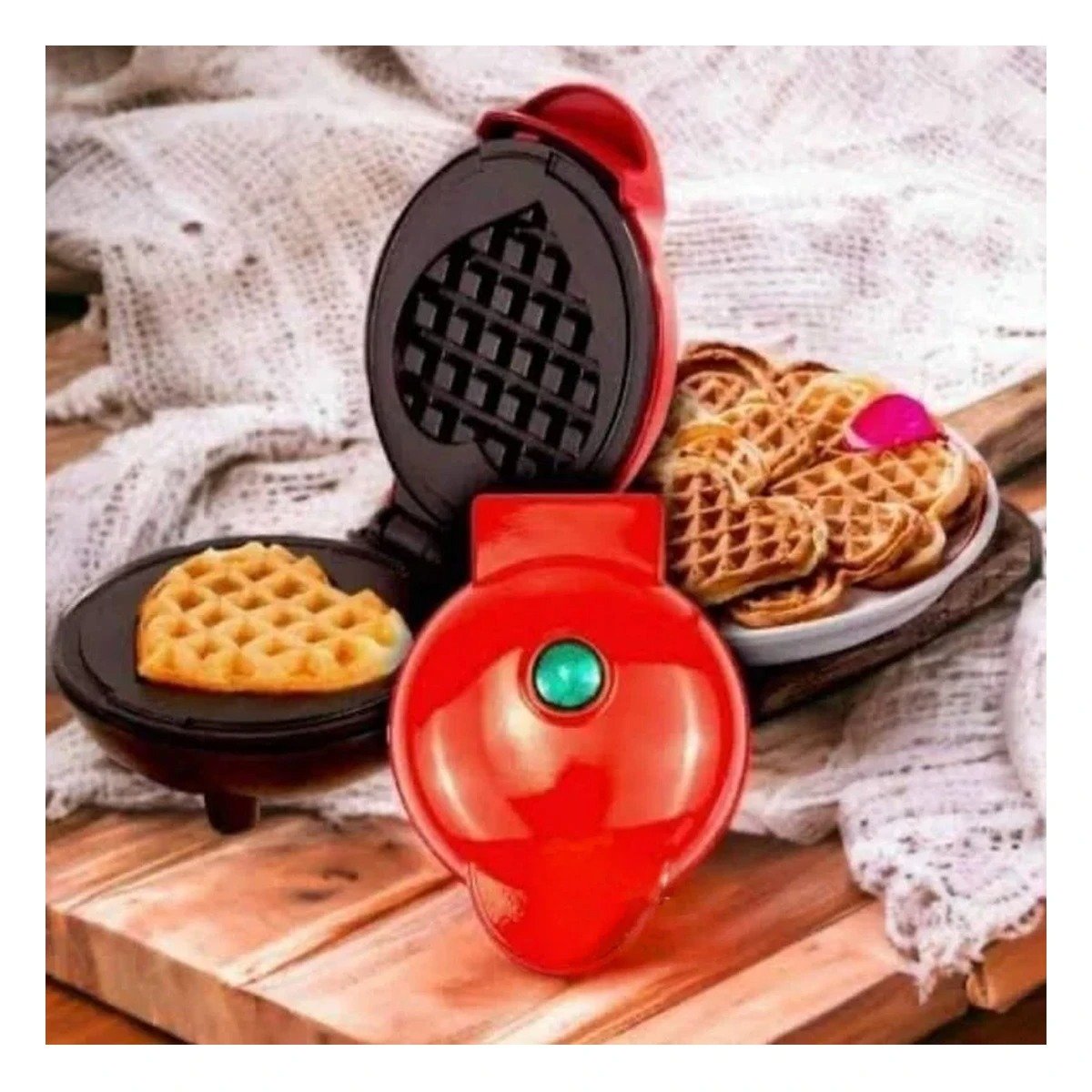 SANDWICHERA MINI CIRCULAR ROJO NEGRO PARA DESAYUNOS CASEROS YREGALO STICKER - 5