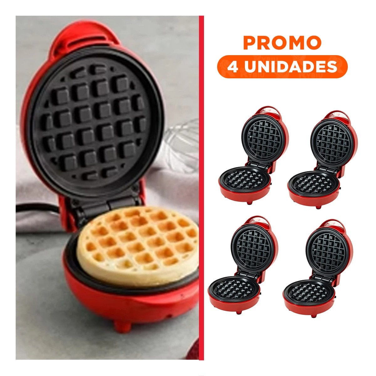 PACK4 REPOSTERA MINI COMPACTA CIRCULAR ROJO NEGRO PARA DESAYUNOS - 1