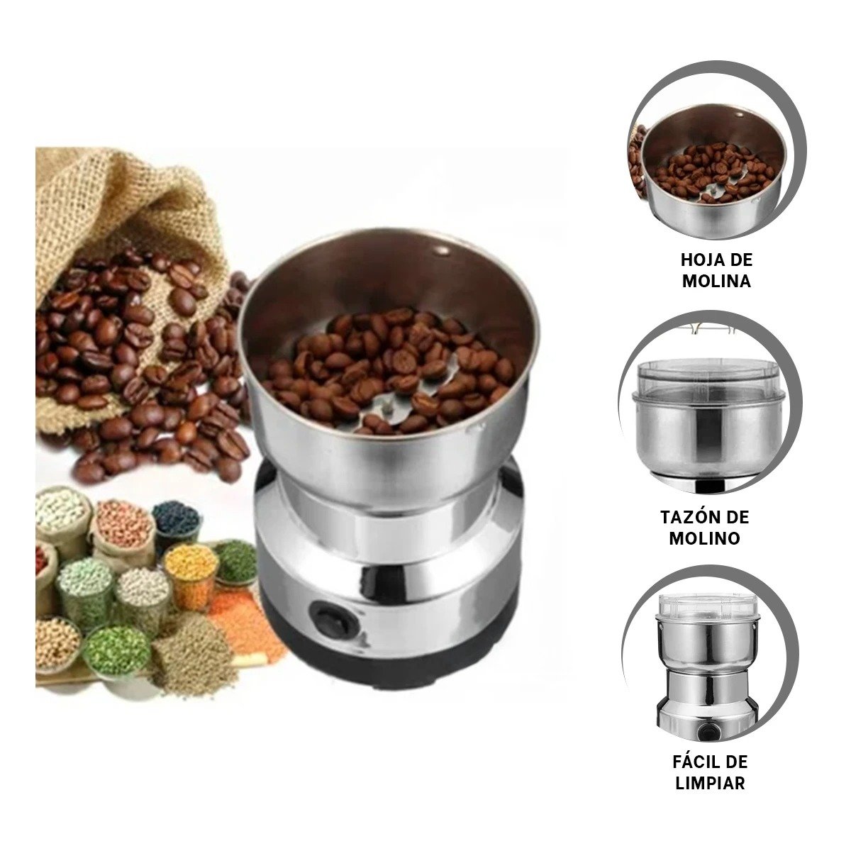 MOLINILLO ELECTRICO POTENTE PARA CAFE Y ESPECIAS EN HOGAR YSTICKY - 5