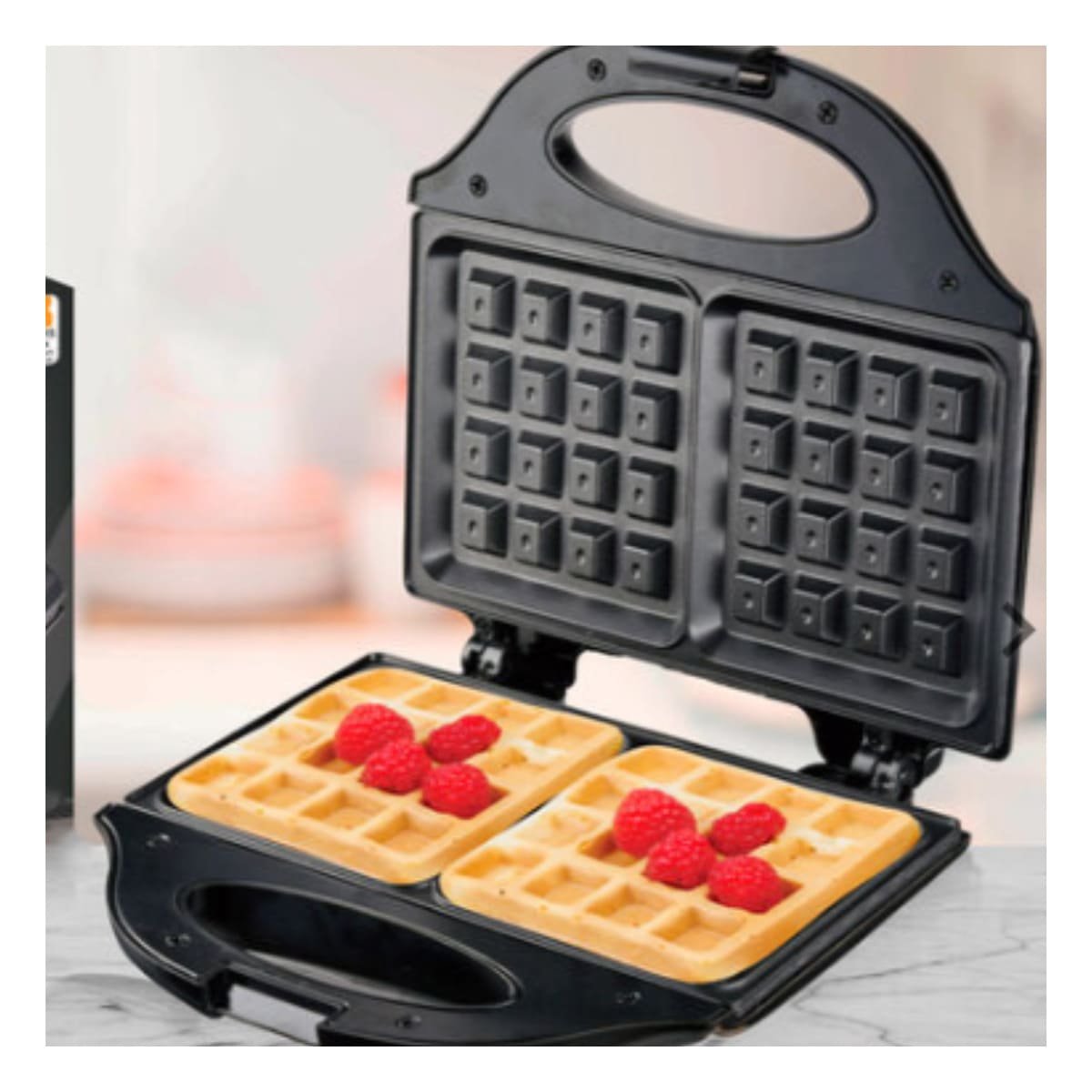 WAFLERA DOBLE SANDWICHERAS NEGRO ANTIADHERENTE PARA COCINA MODERNA - 1