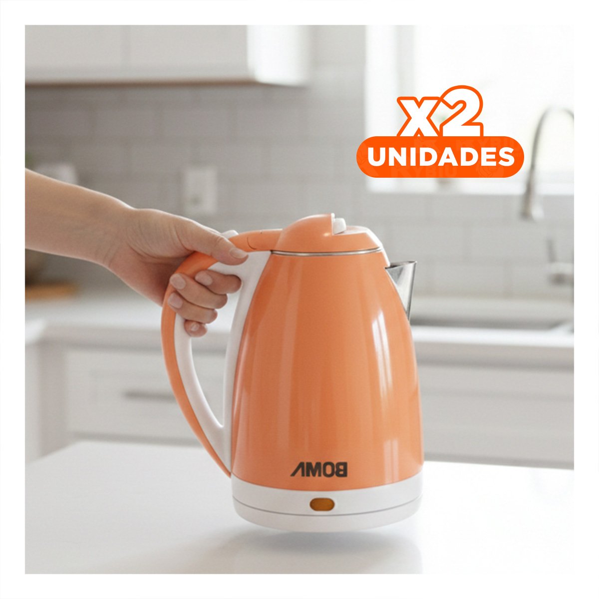 PACK2 CALENTADOR RAPIDO 2L NARANJA CON FUNCION DE AUTOAPAGADO YPAPEL REGALO - 1