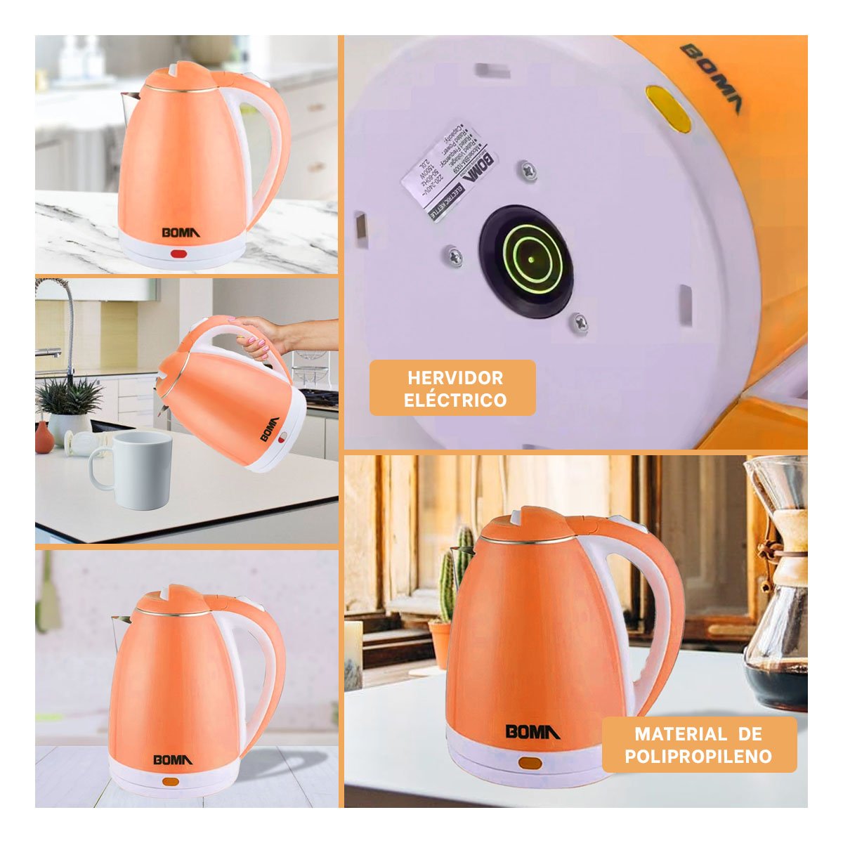 PACK2 CALENTADOR RAPIDO 2L NARANJA CON FUNCION DE AUTOAPAGADO YPAPEL REGALO - 3