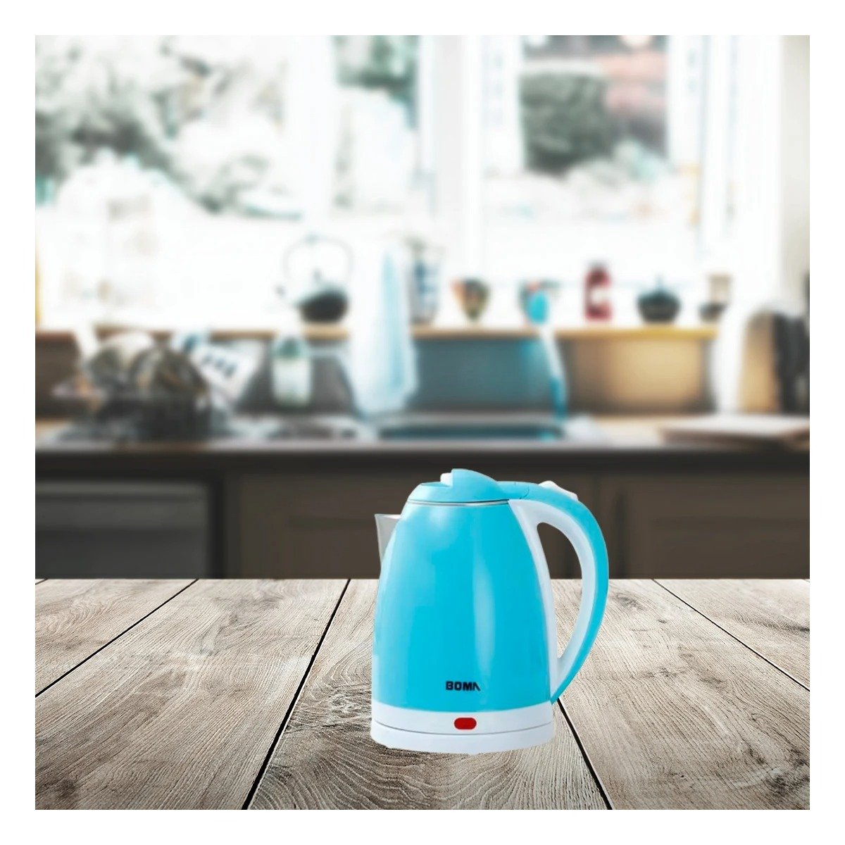 PACK4 CALENTADOR PEQUEÑO 2L CELESTE PARA COCINA Y OFICINA YPAPEL REGALO - 2